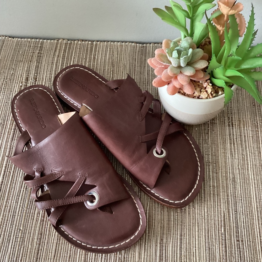 Bernardo Brown Leather Sandals 9.5 vero cuoio - Picture 6 of 9